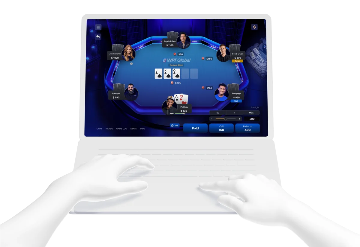 WPT Global 电脑端与手机端对照画面